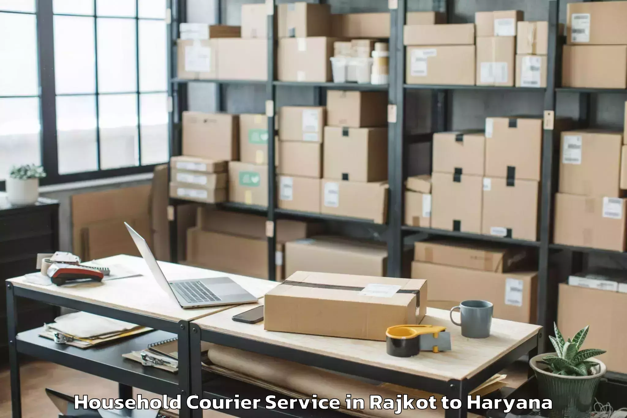 Reliable Rajkot to Ambience Mall Gurgaon Household Courier